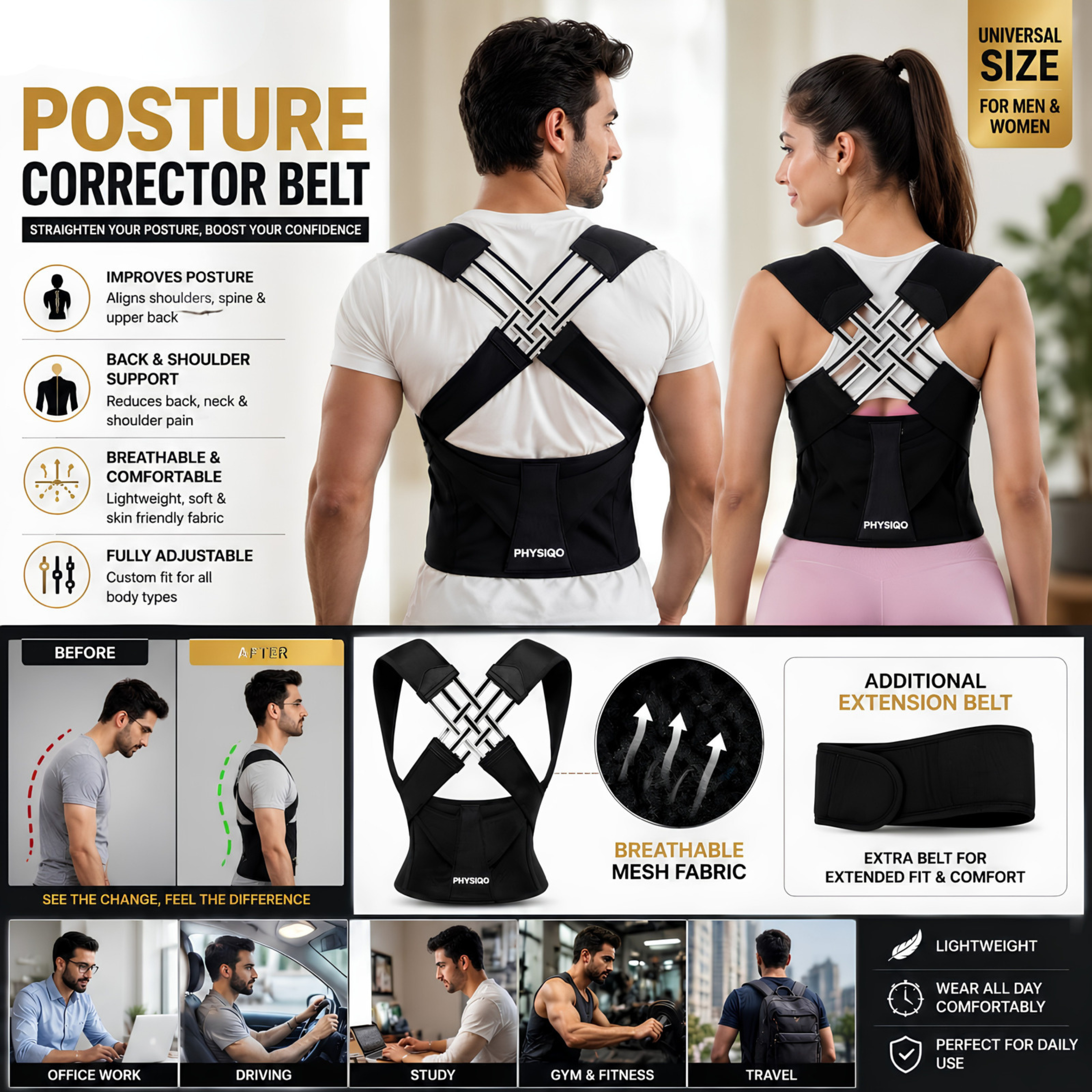 🔥HOT TIKTOK🔥 Premium Posture Corrector Belt