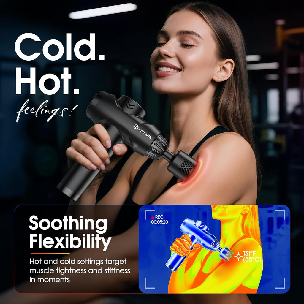 🏆 PRO-GRADE RECOVERY🏆 Premium Hot & Cold Deep Tissue Massage Gun